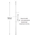 Flexible Clothes Hanger One Column Consists Of 3 Irons, 3 Wings, 3 Screws, 2 Silicone bases