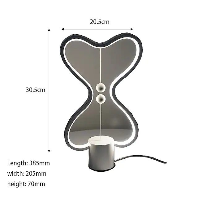 Balance LED Table Lamp Smart Lampara Magnetic Mid-air Switch USB Creative Bedroom Bedside Night Light Double Heart Colorful Gift