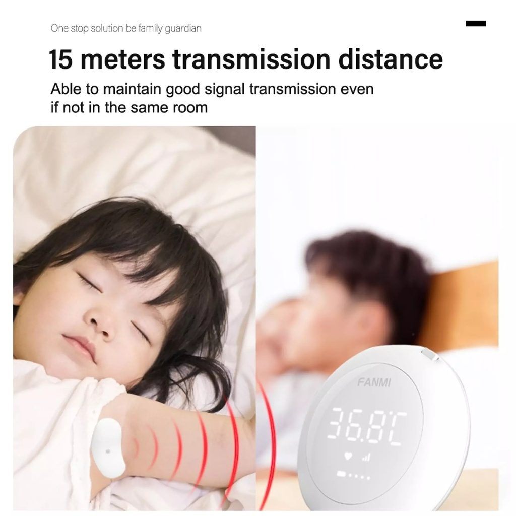 LILIBAE Smart  Thermometer 24-Hour Smart Recharge Thermometer Patch With Wireless Alerts Baby Fever Monitor Digital Wearable Thermometer for Infant