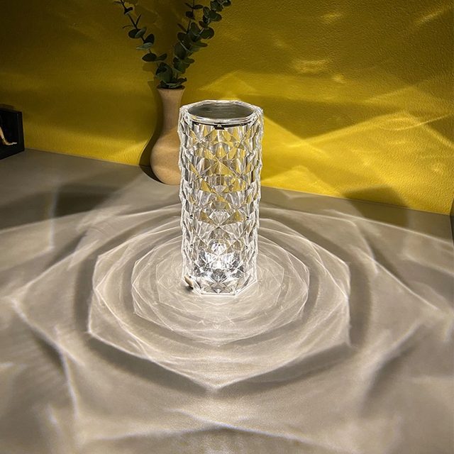 Rose Diamond  | RGB | Table Lamp With Remote Control and | USB | Charging Cable