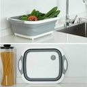 Multi-function 3-in-1 Collapsible Cutting Board Foldable Food Strainers,Drain Basket,Folding Drain Basket, Folding Chopping Board for Kitchen