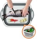 Multi-function 3-in-1 Collapsible Cutting Board Foldable Food Strainers,Drain Basket,Folding Drain Basket, Folding Chopping Board for Kitchen
