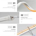 Silicone Neon Flex Waterproof | IP65 - IP67 | LED Flexible Strip | LED | Light Tube | 5 | METER - WHITE
