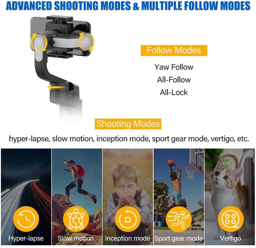 MOZA Mini S Foldable 3-Axis Handheld Gimbal Stabilizer (Black)