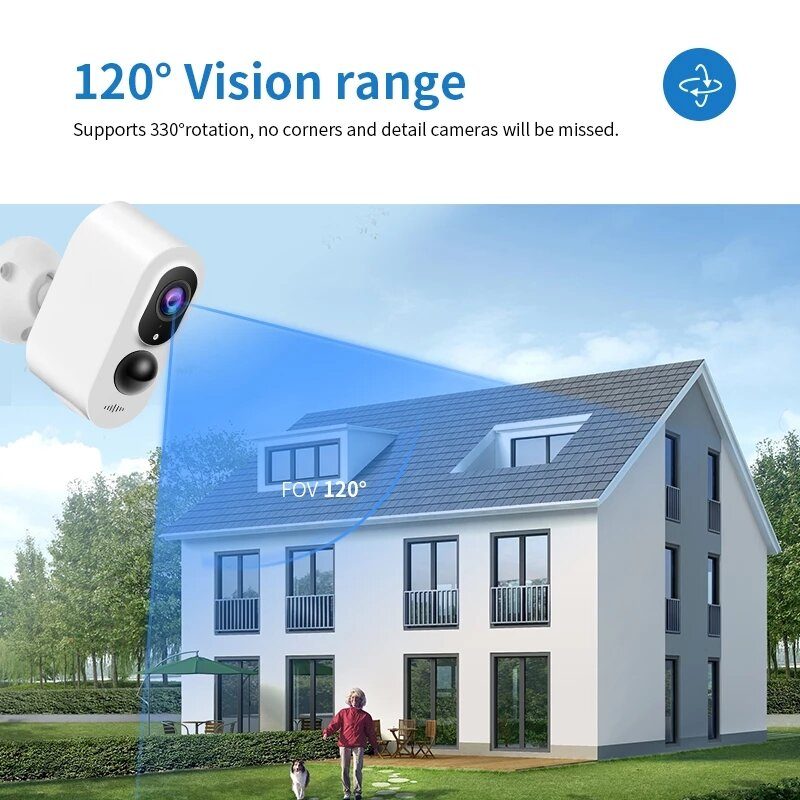 Wireless Batteries IP Solar Camera Full HD WiFi Solar Outdoor / Indoor Wireless Security Surveillance Waterproof PIR Alarm Night Vision Camera DC-5V | D1-Wifi-TY |