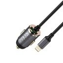 7MD Car Charger With Built-in 20W Lightning Cable & 18W USB Port For Simultaneous Quick Charging (7MD-Q03)