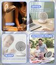 7MD 2 IN 1 Table and Wall Fan, USB Rechargeable Electric Desk Fan Oscillating Desktop Quiet Fan with 4 Speeds and LED Night Light