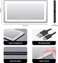 7MD Car Visor LED Vanity Mirror, Rechargeable Car Makeup Mirror with LED Lights