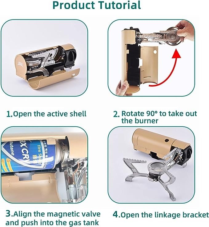 7MD Portable Gas Camping Stove with Storage Bag Adventure suitable for Picnic/Backpacking Hiking/Home Travel, Winter Collection