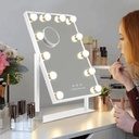 7MD LED Lamp Makeup Mirror with Lights 12 Lamp Dimmable Bulbs, 360 Rotation 3 Color Mode Smart Touch Control Mirrors