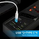 7MD Power Socket 4-Outlet, Power Extension Socket (USB*2+Type-C*4) 3000W
