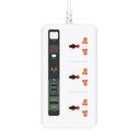 7MD Power Socket, 3-Outlet, Power Extension Socket With Digital Timer, (USB*2+Type-C*3), 3000W 2M, Model:7MD04