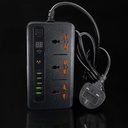 7MD Power Socket, 3-Outlet, Power Extension Socket With Digital Timer, (USB*2+Type-C*3), 3000W 2M, Model:7MD04