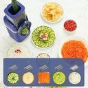 7MD Electric Food Slicer Multifunctional Vegetable Cutter Potato Slicer Rotary Cheese Graters Chopper Shredders | MDQ1B | - Blue
