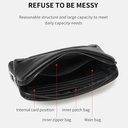 7MD Fingerprint lock purse Handbag, Anti-theft Waterproof Soft Genuine Leather Smart Fingerprint System Clutch Bag