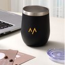 7MD Cup U Shaped, Double-Wall Stainless Steel Unbreakable Drinking Cups, Travel Coffee Mug 360ml With Sliding Lid