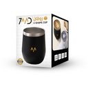 7MD Cup U Shaped, Double-Wall Stainless Steel Unbreakable Drinking Cups, Travel Coffee Mug 360ml With Sliding Lid