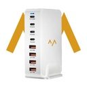 7MD Desktop Fast Charger With GaN Safety Technology, With 4 Type-C +4 USB Ports & 240W Total Power