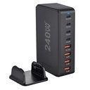 7MD Desktop Fast Charger With GaN Safety Technology, With 4 Type-C +4 USB Ports & 240W Total Power
