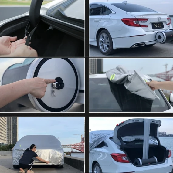 Automatic Electric Car Cover with Remote Control Portable Weatherproof Universal Fit One-Click Storage