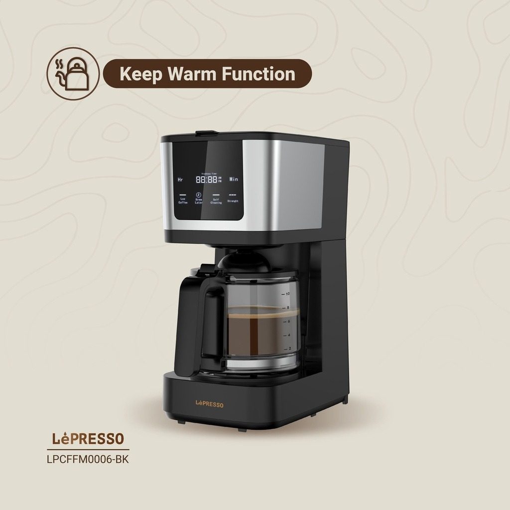 LePresso Rich Brew Coffee Machine with Interactive Touch Display, 50-60Hz Rated Frequency and UK 3-Pin Power Plug |LP006||LPCFFM0006-BK|