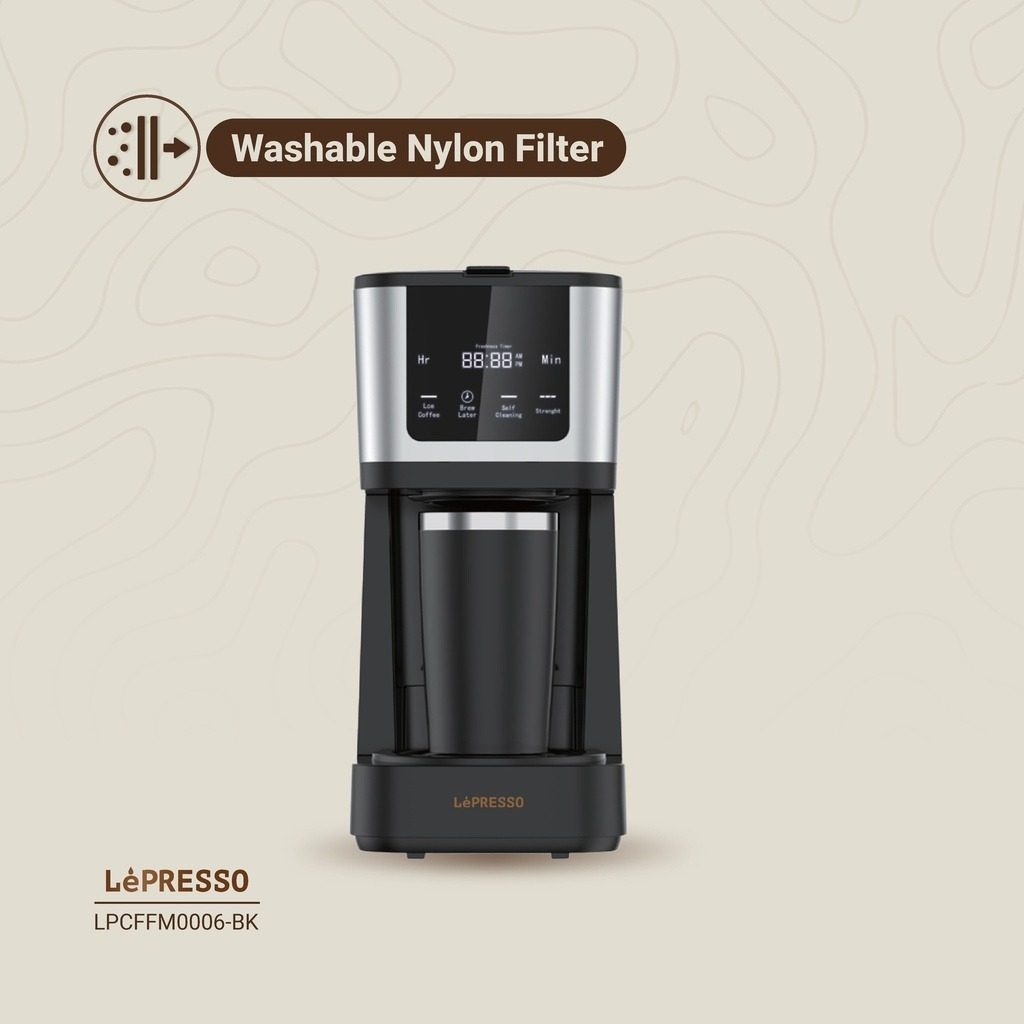 LePresso Rich Brew Coffee Machine with Interactive Touch Display, 50-60Hz Rated Frequency and UK 3-Pin Power Plug |LP006||LPCFFM0006-BK|