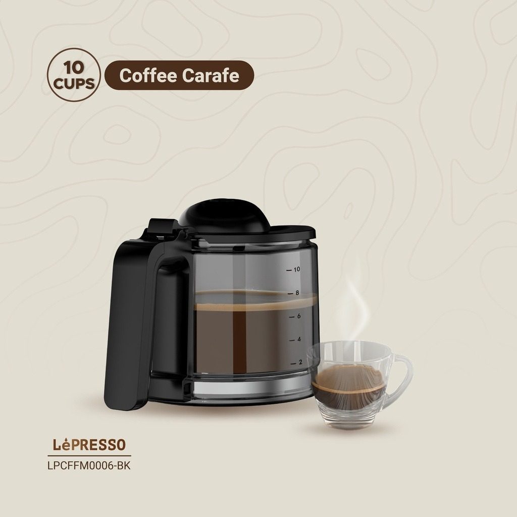 LePresso Rich Brew Coffee Machine with Interactive Touch Display, 50-60Hz Rated Frequency and UK 3-Pin Power Plug |LP006||LPCFFM0006-BK|