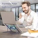 7MD Aluminum Alloy Cooling Bracket Portable Foldable Laptop Stand with 2 Cooling Fans Adjustable Laptop Cooling Stand |7MD263|