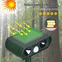 Solar Animal Repeller Ultrasonic Solar Powered Waterproof with Motion Sensor