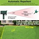 Solar Animal Repeller Ultrasonic Solar Powered Waterproof with Motion Sensor