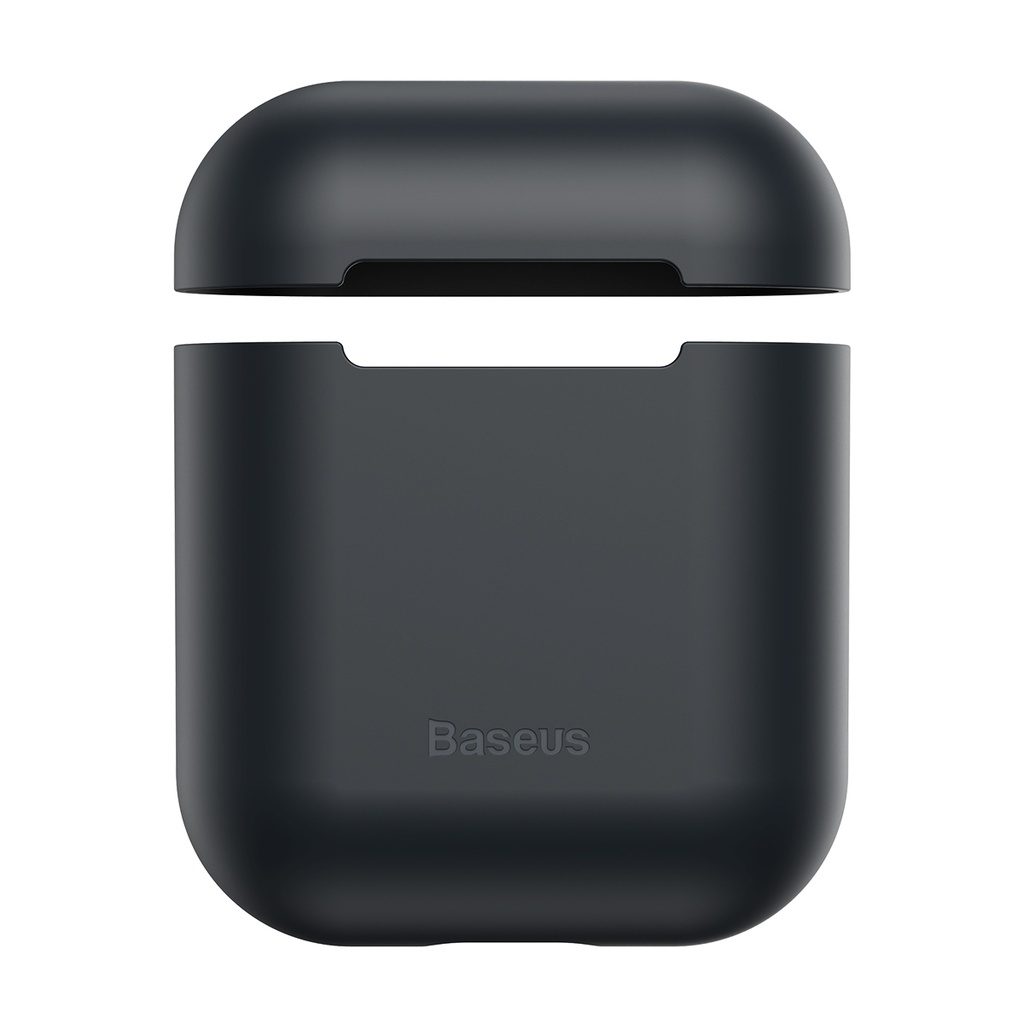 Baseus Wireless Charging Case For Airpods Bluetooth Earphone luxury Silicone Case Cover For Apple AirPods 2 Funda Box Coque - Black