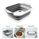 Multi-function 3-in-1 Collapsible Cutting Board Foldable Food Strainers,Drain Basket,Folding Drain Basket, Folding Chopping Board for Kitchen