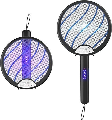 [8153] 2 in 1 Electric Mosquito Swatter | R6 | - | 1200mAh | Bug Zapper Racket Rechargeable Electric Fly Swatter with 3-Layer Touch Mesh |VC092|