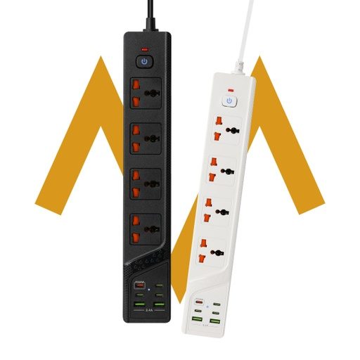 [9741] 7MD Power Socket 4-Outlet, Power Extension Socket (USB*2+Type-C*4) 3000W